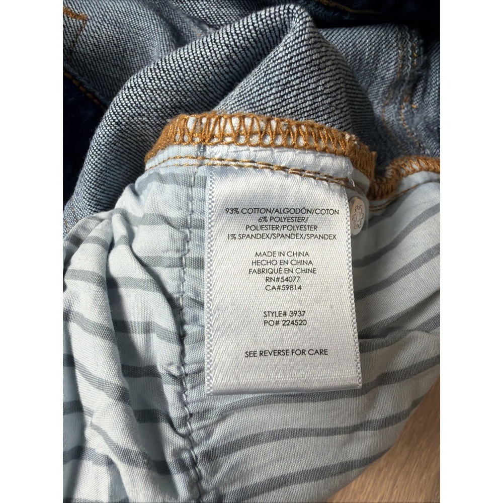 Cabi Slim Boyfriend Jeans Womens Size 6 Blue Star Print Colorblock Raw Hem 3937 - Picture 7 of 8